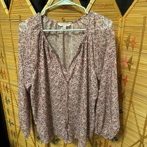 Liverpool Floral Blouse - Pink and White